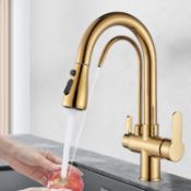 RRP £57.99 TTICCTIY Kitchen Tap 3 Ways Kitchen Sink Mixer Taps with 360 Degree Rotation Pull Out