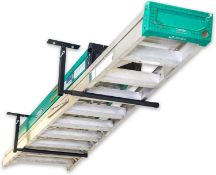RRP £63.99 StoreYourBoard Adjustable Ladder Ceiling Rack, Garage Storage Mount, Folding Ladders,