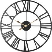 RRP £24.99 Silent Wall Clock, Taodyans 40cm Metal Vintage Clock, Roman Numerals Kitchen Clock,
