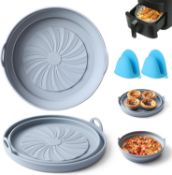 RRP £40 Set of 4 x 2Pack Silicone Reusable Baking Trays, Air Fryer Liner-8.5 Inch Air Fryer Liners
