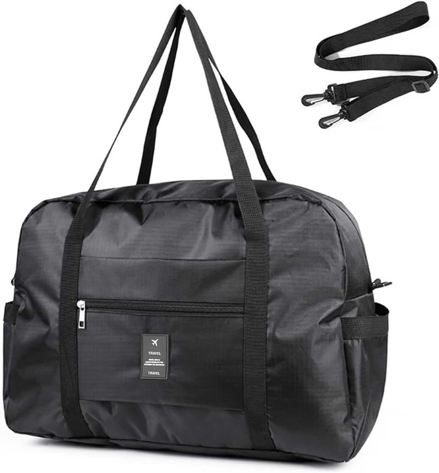 RRP £20 Set of 2 x Travel Duffle Bag Foldable with Shoulder Strap, FITDON Travel Holdall Tote