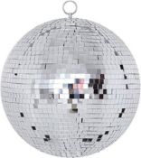 RRP £140 Set of 12 x Mirror Disco Ball - Fun Silver Hanging Party Decorations Design Disco Ball
