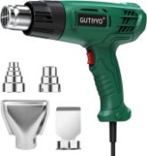 RRP £20.99 Heat Gun 2000W, GUTIYYO Professional Hot Air Gun Kit Dual Temperature Settings 300?~