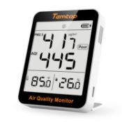 RRP £35.99 Temtop Air Quality Monitor PM2.5 Monitor AQI Meter Temperature Humidity Detector