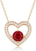 RRP £39.99 LOUISA SECRET Love Heart Pendant Necklace 925 Sterling Silver Jewellery Gifts for Women