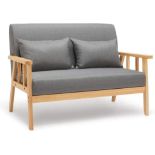 RRP £215 Meerveil Sofa 2 Seater, Armchair Couch Modern Wooden Fabric Linen 110cm for Bedroom