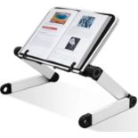 RRP £34.99 Extra Large Adjustable Book Stand,Laptop Stand,Adjustable Book Holder with Page Clips,
