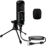 RRP £22.99 Veetop USB Microphone Metal Computer Condenser PC Mic for Gaming Podcasting Streaming