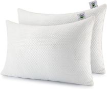 RRP £39.99 Martian Dreams Hybrid Pillow Microfiber & Shredded Memory Foam Fill - 2 Pack - Medium
