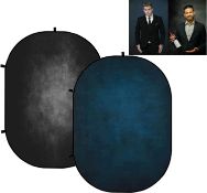RRP £119 Kate Black Collapsible Backdrop 5x6.5ft/1.5x2m Classic Blue Photography Background Portable
