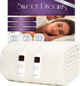 RRP £89.99 Sweet Dreams Electric Blanket, Double Size - Dual Controls - Luxury Bed Fleece Heated