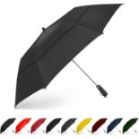 RRP £45 EEZ-Y Folding Golf Umbrella 58-inch Extra Large Windproof Double Canopy - Auto Open Sturdy