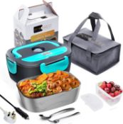 RRP £29.99 FORABEST Electric Lunch Box 60W Food Heater 2-in-1 Portable Mini Microwave for Car &