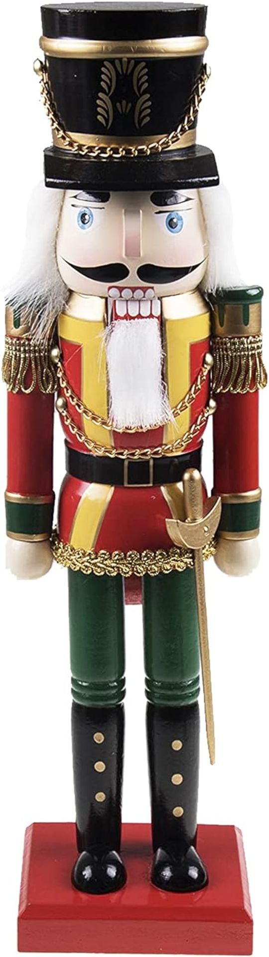 RRP £30.99 Clever Creations Soldier Nutcracker Decoration Figure - 14" Red, Gold, Blue, Black, And