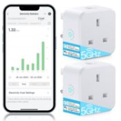 RRP £60 Set of 2 x 2-Pack EIGHTREE 5GHz Smart Plug with Energy Monitoring, Smart Plugs Works with