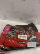 RRP £39.99 MACHA BAG in cotton and leather inserts with colorful prints,Handbag Shoulder bag For