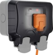 Set of 2 x BG Electrical WP22-01 Double Weatherproof Outdoor Switched Power Socket, IP66 Rated, 13