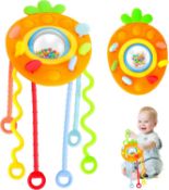 RRP £80 Set of 10 x Montessori Toys, Baby Sensory Silicone Pull String Toys Early Educational Fine