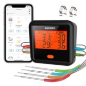 RRP £35.99 INKBIRD Bluetooth Meat Thermometer IDT-34C,with 4 Temperature Probes BBQ Thermometer,