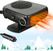 RRP £46 Set of 2 x Car Heater, Portable 12V Car Heater With 2 in 1 Fast Heating and Cooling Car