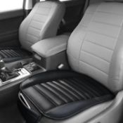 RRP £54 Set of 3 x Tirol Car Seat Cushion Driver Leather Pad Front Anti-Slip Black Protector PU Auto