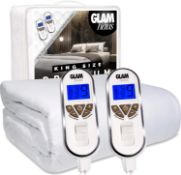 RRP £99.99 GlamHaus King Size Electric Blanket Dual Control - Fitted Mattress Fitted Bed Under Cover