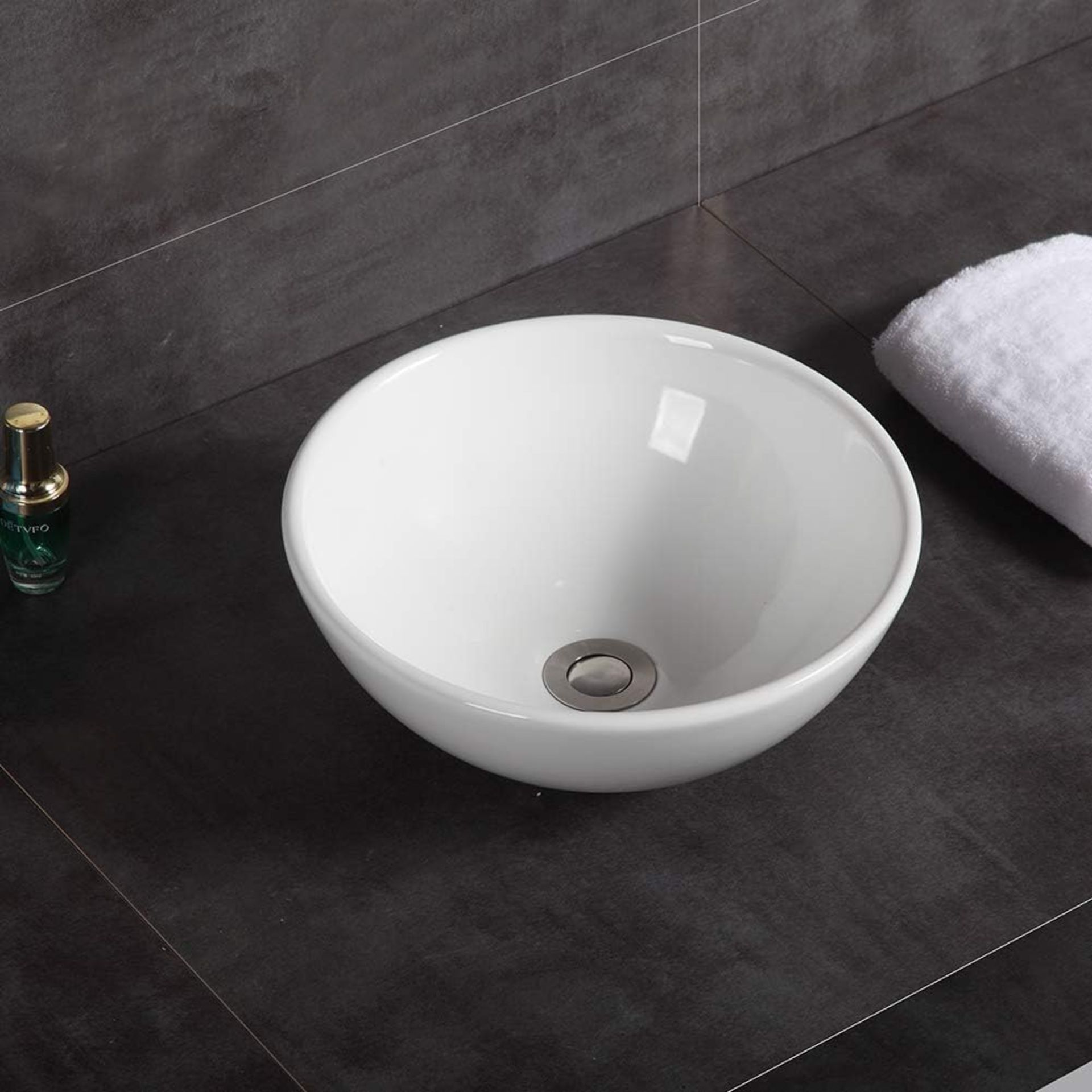 RRP £50.99 Modern Round Countertop Basin Sink Ceramic Vessel Bowl Washbasin for Lavatory Bathroom - Image 2 of 4