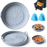 RRP £30 Set of 3 x 2Pack Silicone Reusable Baking Trays, Air Fryer Liner-8.5 Inch Air Fryer Liners