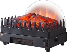 RRP £99.99 FLAMME 16" Basket Fire Glowing Logs and Flame Effect With Heater