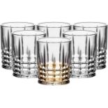 binsakao Set of 6 Royal Tumblers 325ml Glasses Clear Vintage Drinkware Glasses