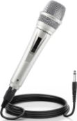 RRP £26 Set of 2 x Adamantite Dynamic Musical instrument Microphone for Singing with 4M/13 ft XLR