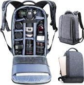 RRP £49.99 K&F Concept Camera Backpack, Professional Large Capacity Waterproof Camera Bag with