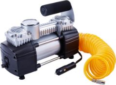 RRP £54.99 TIREWELL 12V Tyre Inflator - Heavy Duty Double Cylinders Direct Drive Metal Pump