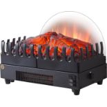 RRP £99.99 FLAMME 16" Basket Fire Glowing Logs and Flame Effect With Heater