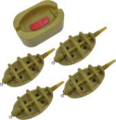 RRP £36 Set of 6 x 5pcs Fishing Inline Feeders Set Quick Release Method Feeder and Rubber Mould Flat