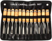 RRP £27.99 Wood Chisel Set, 12 Pieces Wood Carving Knife, DIY Wood Chisel Professional Carving