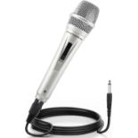 RRP £26 Set of 2 x Adamantite Dynamic Musical instrument Microphone for Singing with 4M/13 ft XLR
