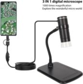 RRP £24.99 SUNGOOYUE Digital Microscope, 50 to 1000x USB Microscope with Stand - 640x480 Handheld