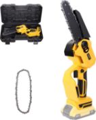 RRP £68.99 Mini Chainsaw,6-Inch Cordless Electric Chainsaw with Brushless Motor for Dewalt 18V Xr