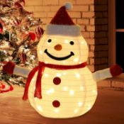 27in Lighted Christmas Outdoor Decorations, Large Snowman Christmas Decorations Waterproof Christmas