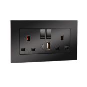 RRP £45.99 4 Pack CNBINGO Double Switched Power Socket with Dual USB Charging Ports (Type A and