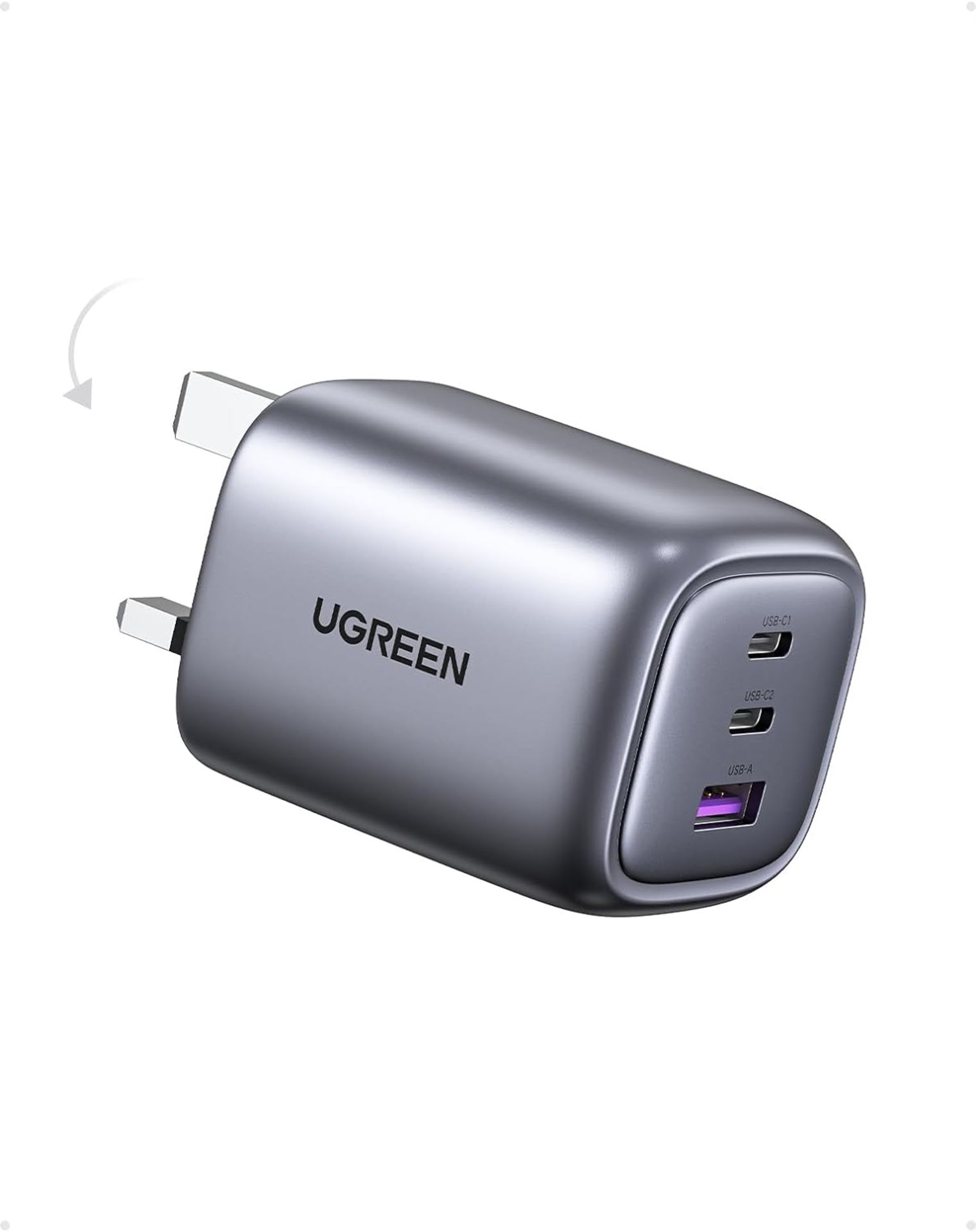 RRP £39.99 UGREEN 65W USB C Charger Nexode Foldable 3-Port Support PPS/PD3.0 65W/45W Fast Charger