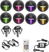 RRP £59.99 Decking Lights Kits - GEYUEYA Home WiFi Controller ?35mm Lights LED Work with Alexa