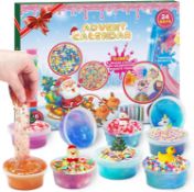 RRP £24.99 Slime Advent Calendar 2023 for Boys Girls DIY Galaxy Slime Making Kit 24 Days Countdown