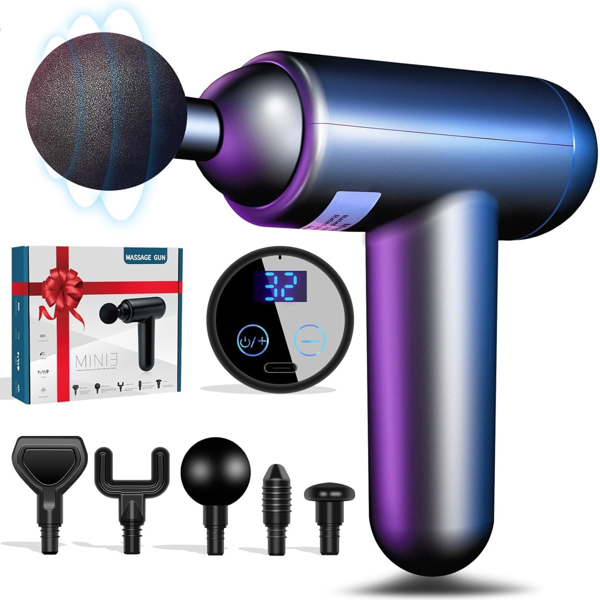 RRP £36.99 Massage Gun Deep Tissue Muscle Massager, Electric Handheld Percussion Sports Massager