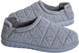 RRP £190 Set of 10 x Snug Leaves Men's Quilted Fleece Memory Foam Slippers Breathable Comfy House