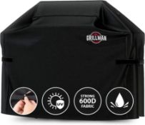 RRP £27.99 Grillman Premium BBQ Cover, Gas Barbecue Cover Waterproof, Heavy Duty, Windproof, Rip-