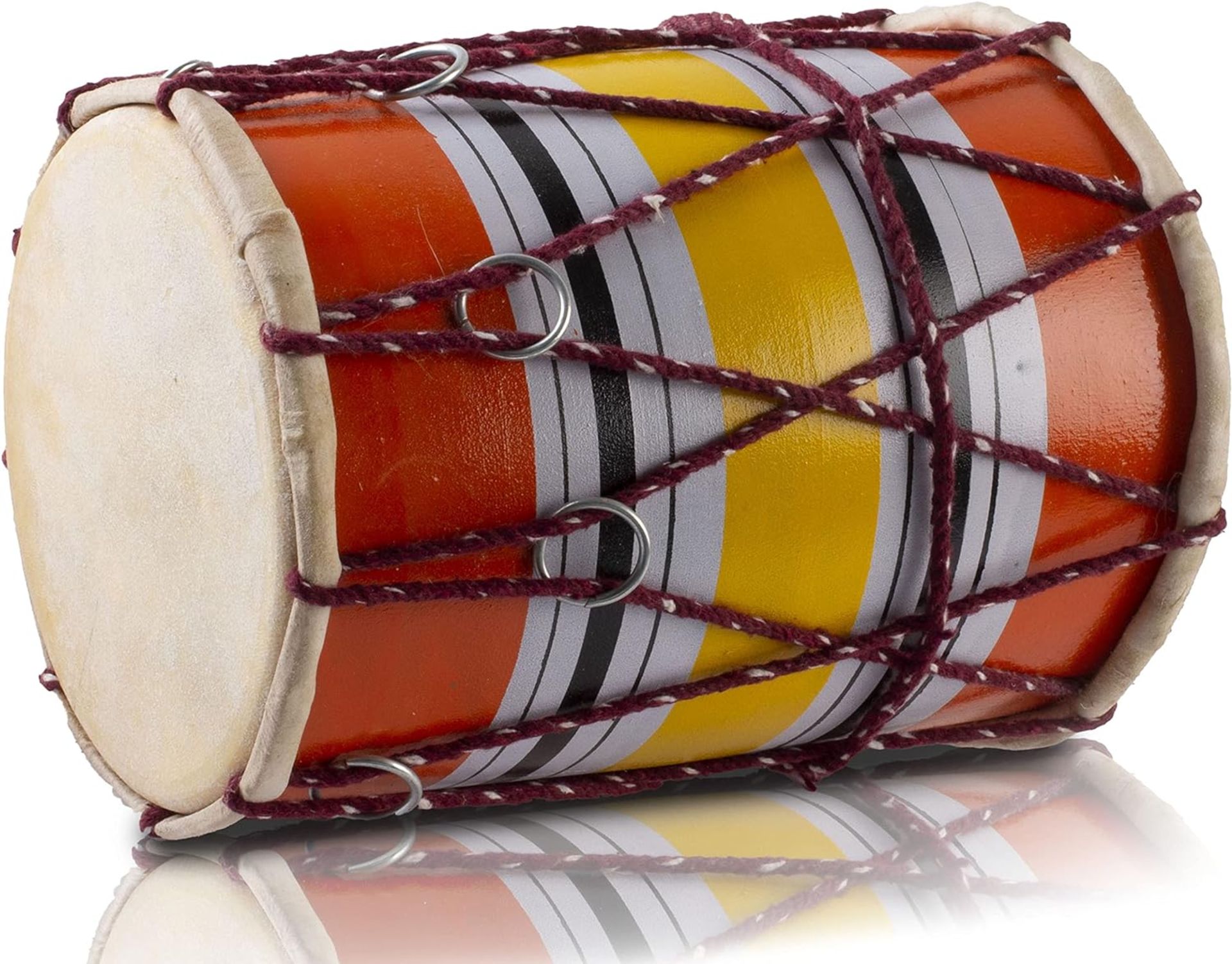 RRP £100 Set of 5 x Handmade Wooden & Leather Classical Indian Folk Tabla Drum