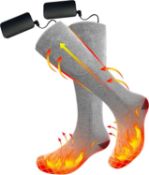 RRP £29.99 Rechargeable Electric Heated Socks, Winter Cold Foot Warmers Thermal socks for Sport