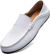 RRP £26.99 Unitysow Loafers Mens Premium Leather Penny Shoes Fashion Slip On Driving Shoes Casual
